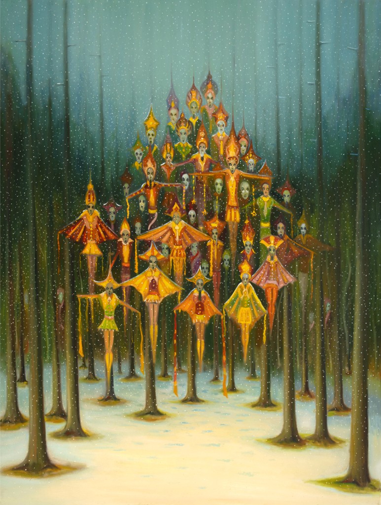 Loutky, 2023, 200 x 150 cm, olej na plátně