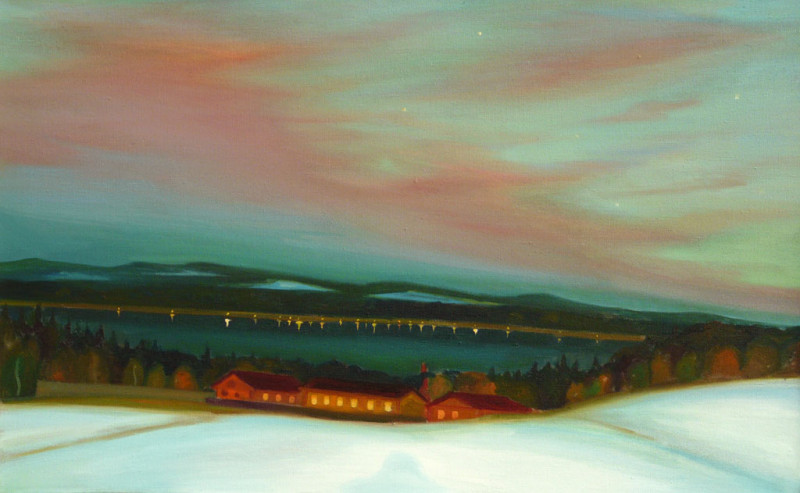 Večer, 2010, 69 × 108 cm, olej na plátně