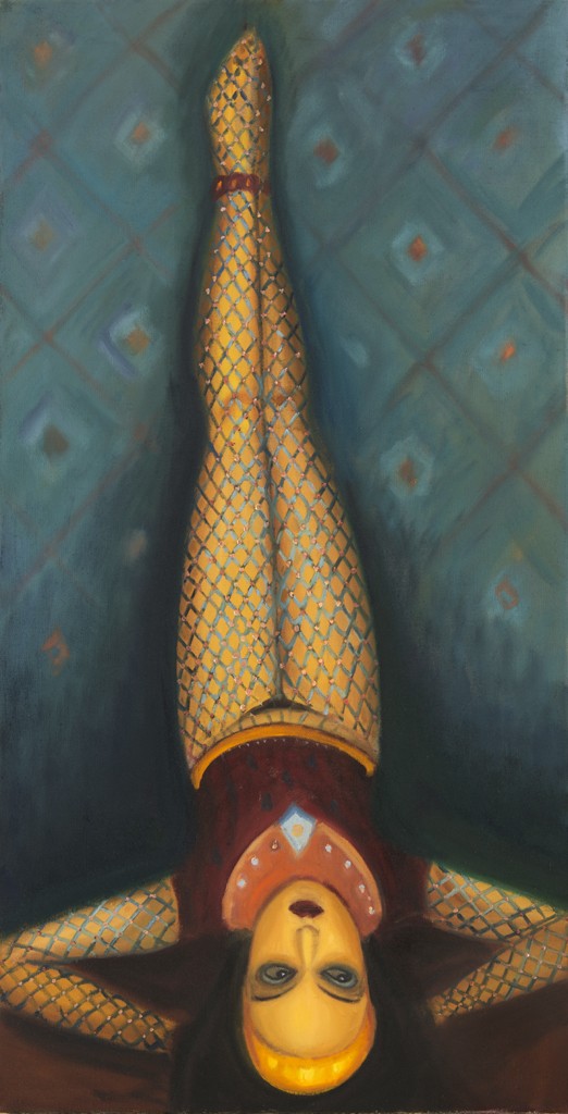 Sítě, 2018, 150 x 70 cm, olej na plátně
