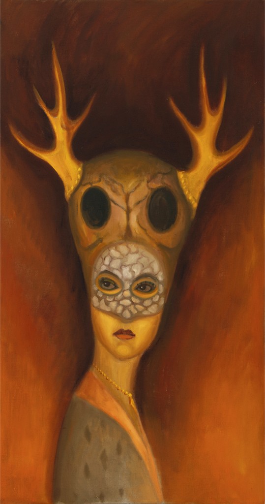 Maska noci, 2018, 150 x 80 cm, olej na plátně
