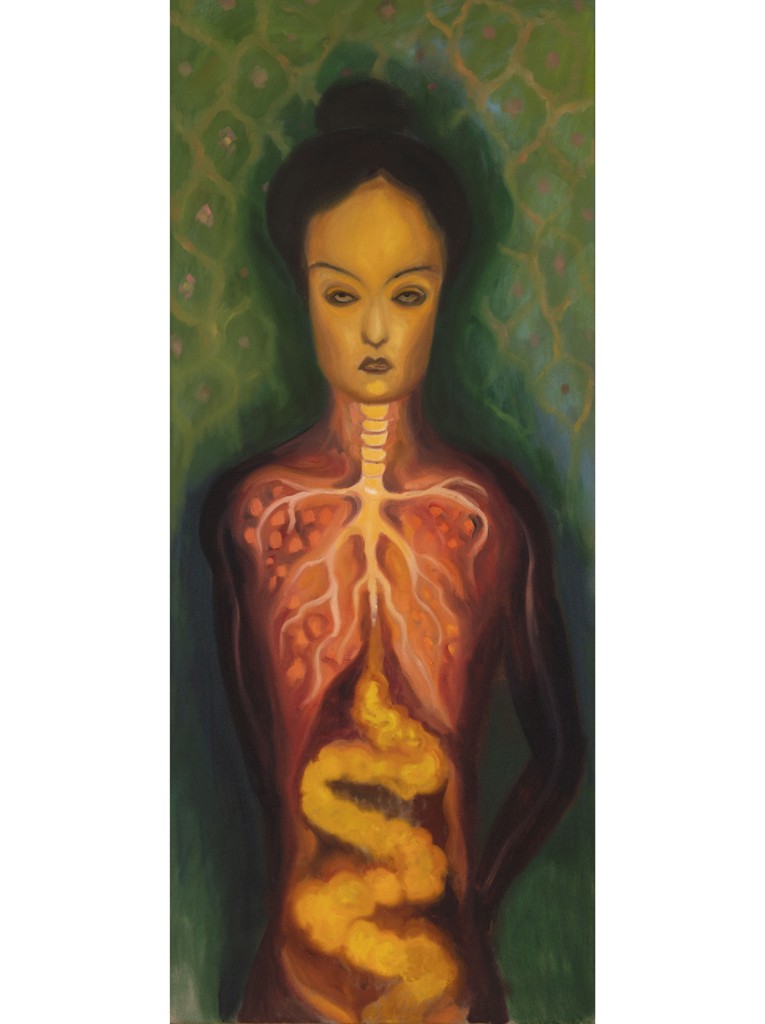 Střevovec 2023, 170 x 70 cm, olej na plátně