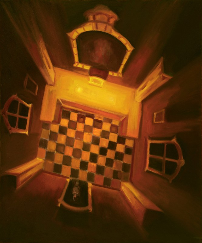 Kaple, 2019, 120 x 100 cm, olej na plátně