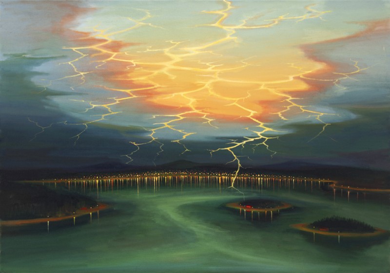 Bouře, 2020, 140 x 200 cm, olej na plátně