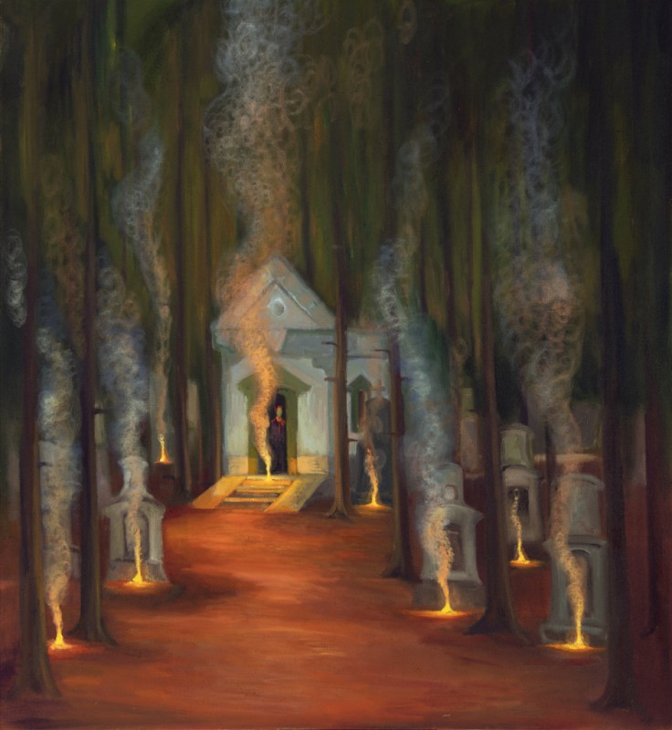 Dušičky, 2019, 125 x 110 cm, olej na plátně