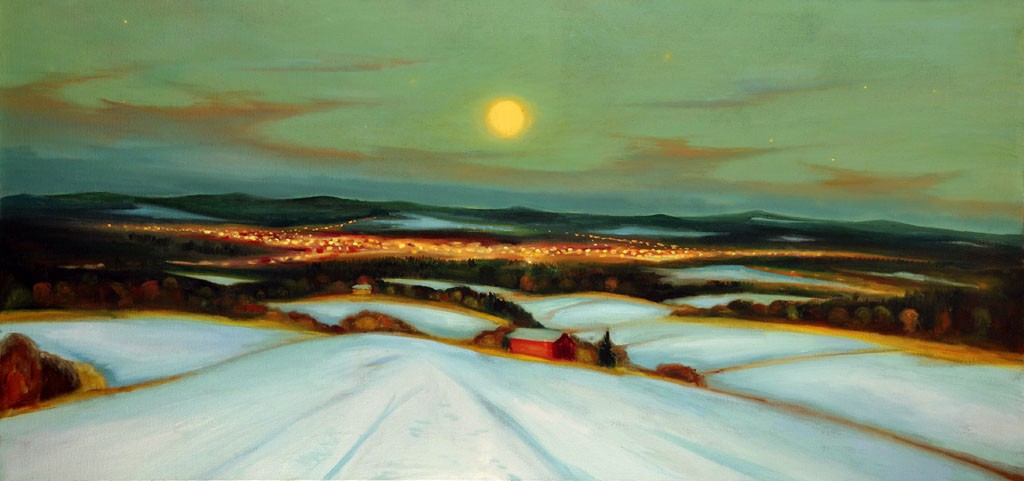 Město, 2012, 85 x 180 cm, olej na plátně