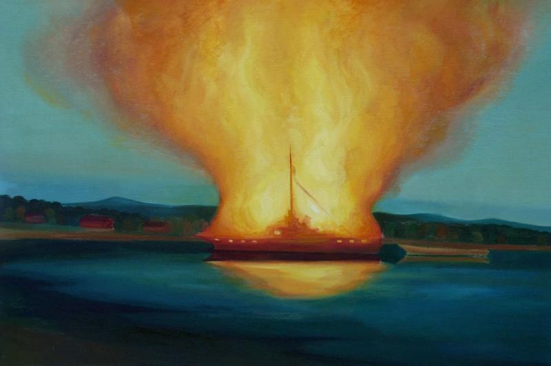 Chrudim City gallery, The Yacht, 2009, 101 × 150 cm, oil on canvas