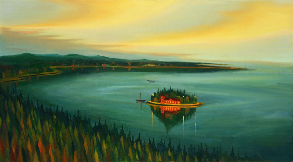 Ostrov, 2014, 110 x 200 cm, olej na plátně