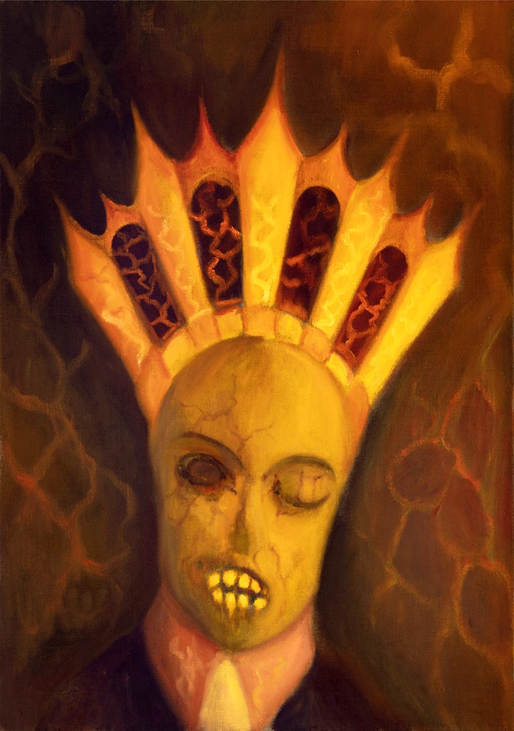 Zlaté zuby, 2023, 100 x 70 cm, olej na plátně