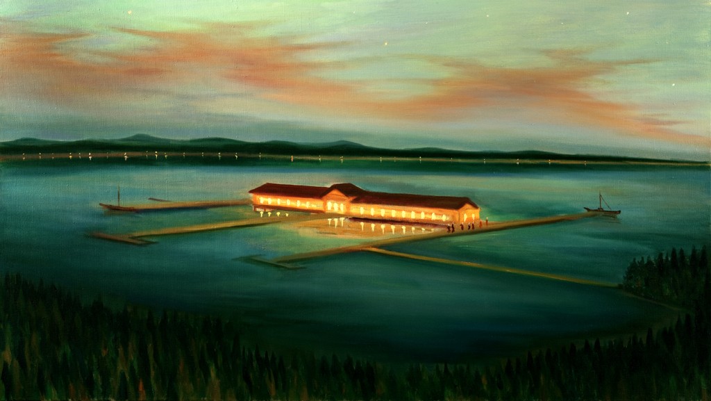 Nad jezerem, 2010, 154 x87cm, olej na plátně