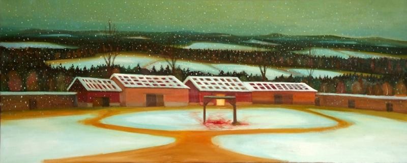 Stará jatka, 2009, 60 × 149 cm, olej na plátně