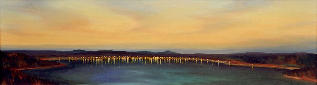 Světla na vodě, 2012, 45 x 160cm, olej na plátně
