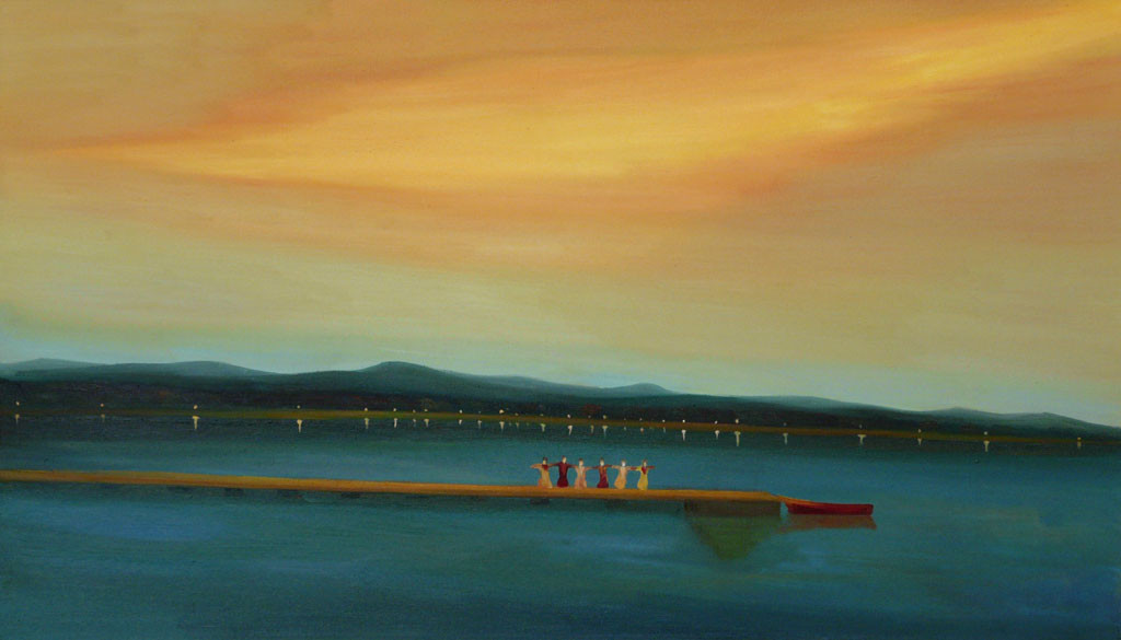 Jezero, 2008, 77 x 132cm, olej na plátně