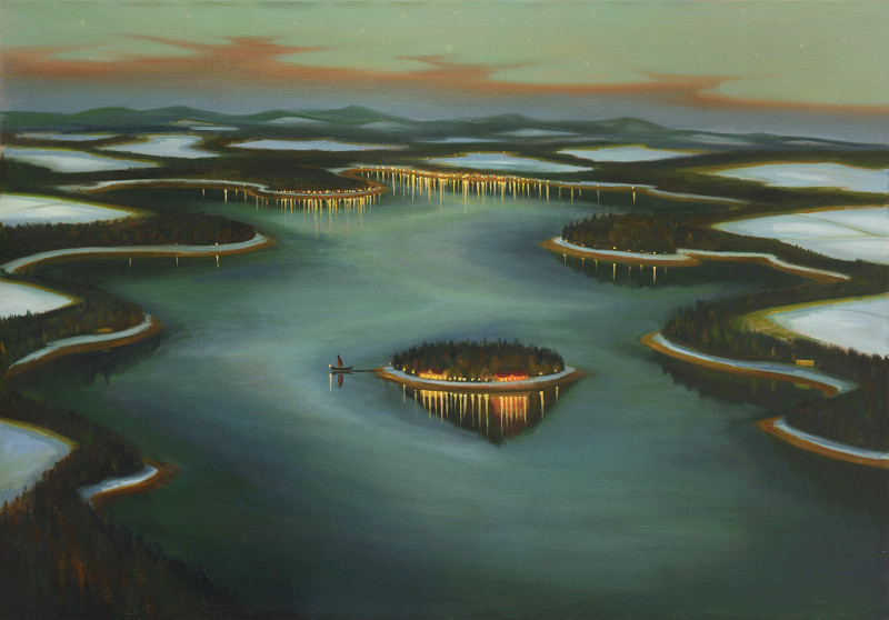 Ostrov, 2015, 140 x 200 cm, olej na plátně