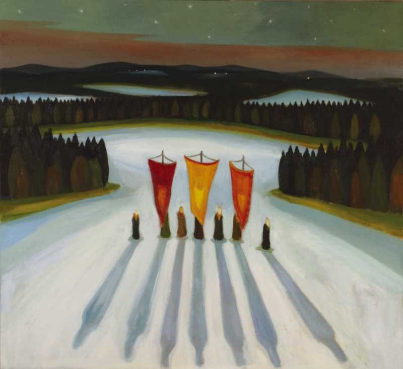 Gallery of Modern Art Roudnice nad Labem, The flags, 2006, 114 × 125 cm, oil on canvas