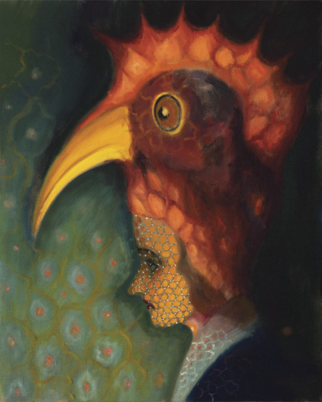 Maska Ticha, 2022, 100 x 80 cm, olej na plátně