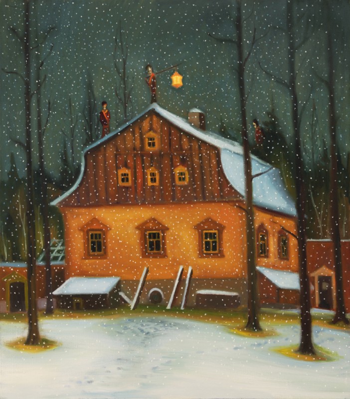 Starý mlýn, 2018, 125 x 115 cm, olej na plátně