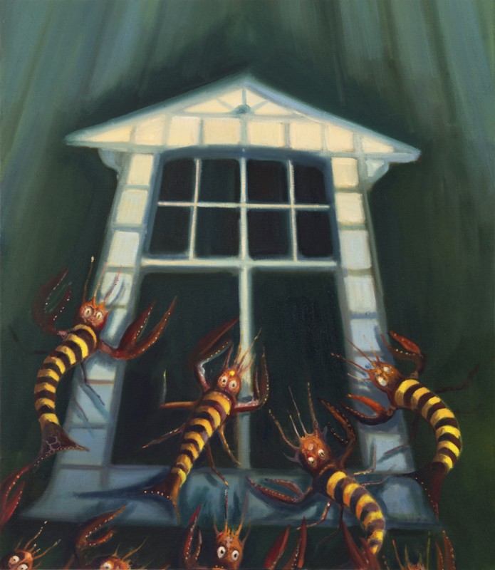 Temná noc, 2021, 115 x 100 cm, olej na plátně