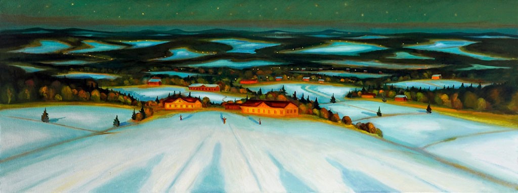 Stíny, 2011, 75 x 200 cm, olej na plátně