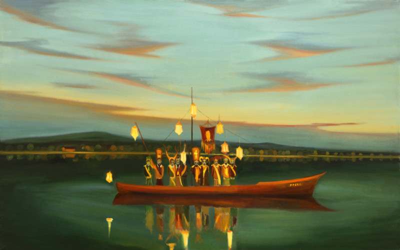 Loď bláznů, 2017, 125 x 200 cm, olej na plátně