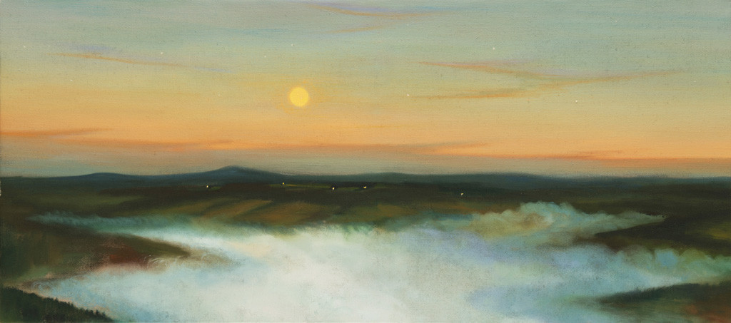 Mlha,  2017, 60 x 135 cm, olej na plátně