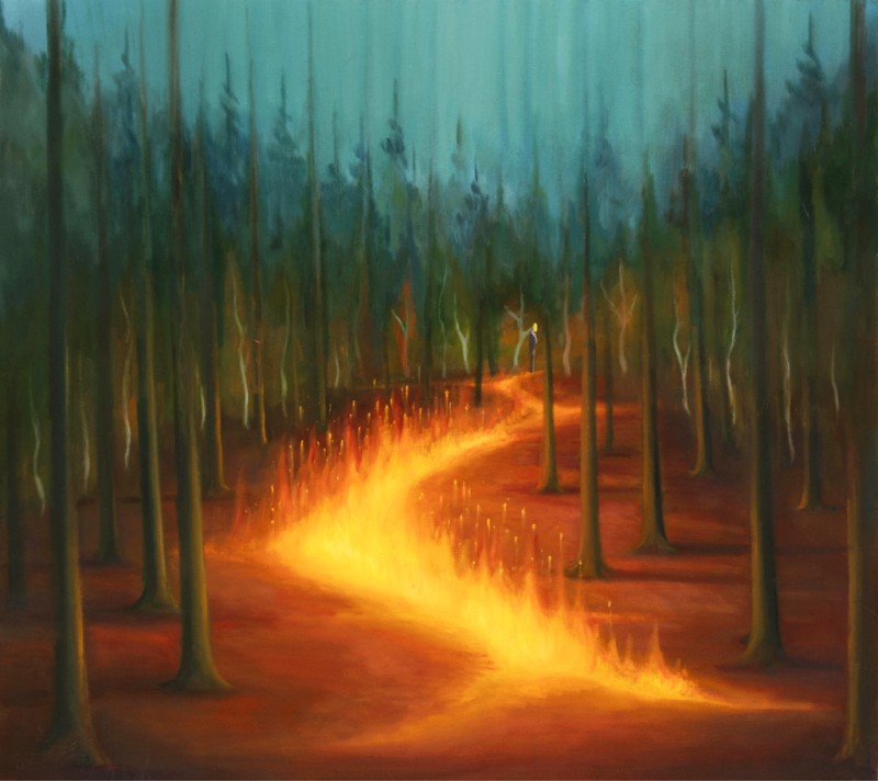 Les, 2023, 135 x 150 cm, olej na plátně