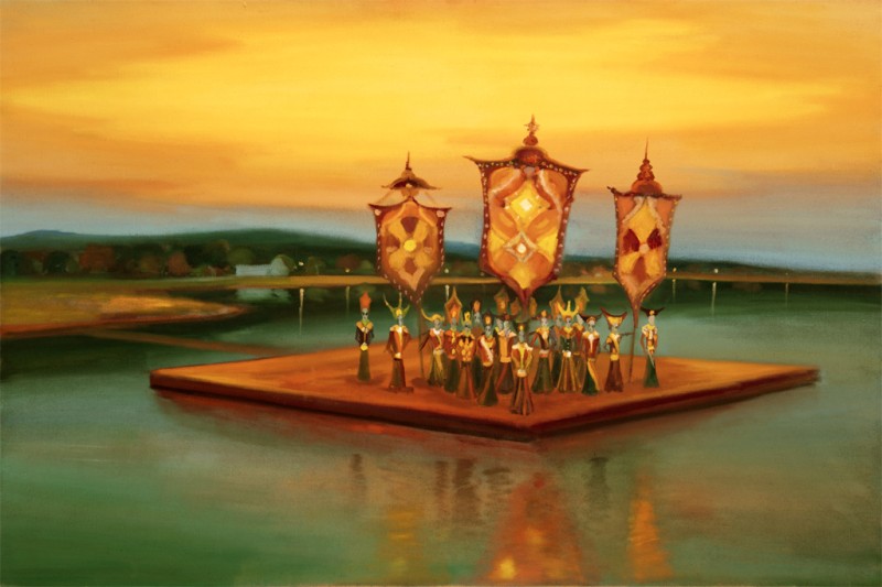 Červený vor, 2024, 100 x150 cm, olej na plátně