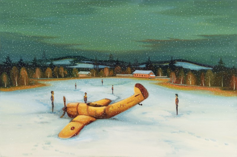 Letadlo, 2019, 100 x 150 cm, olej na plátně