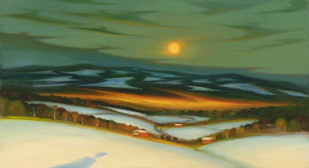 Nad městem, 2021, 115 x 210 cm, olej na plátně