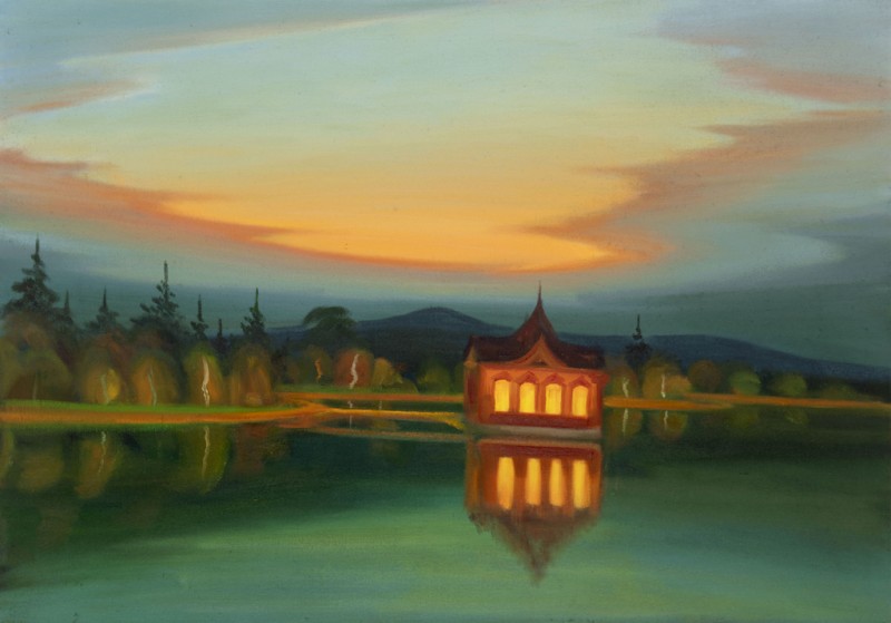 Altán, 2023, 70 x 100 cm, olej na plátně