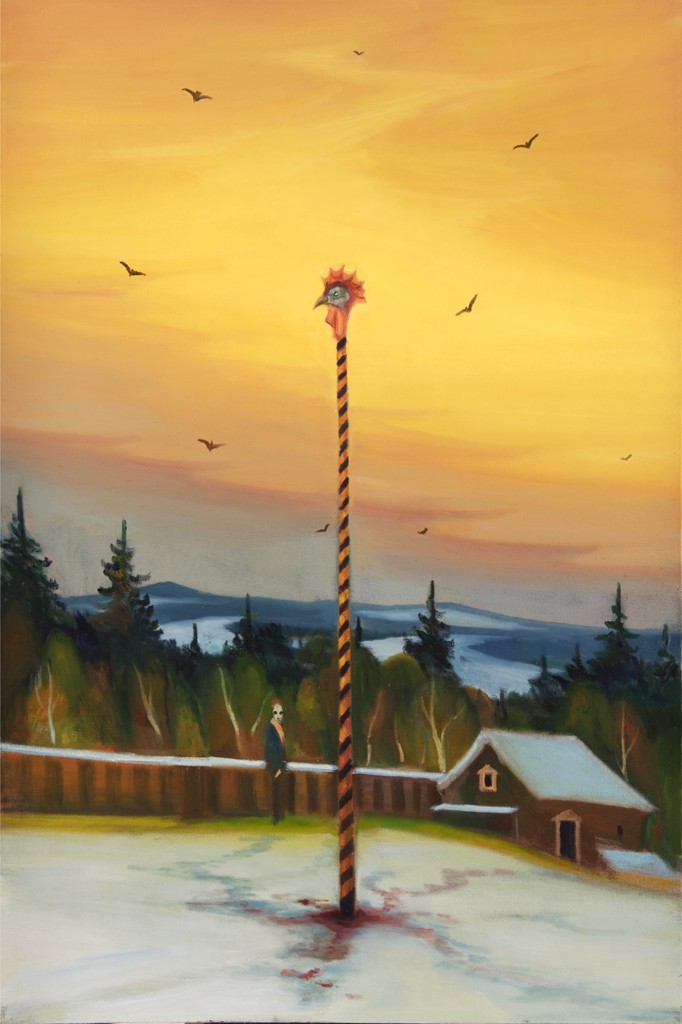 Sťatý kohout, , 2020, 150 x 100 cm, olej na plátně