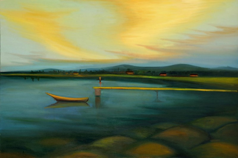 Lávka, 2013, 100 x 150 cm, olej na plátně