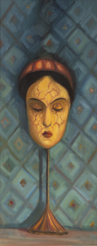 Uřízlá hlava, 2019, 115 x 50, 2019, cm, olej na plátně