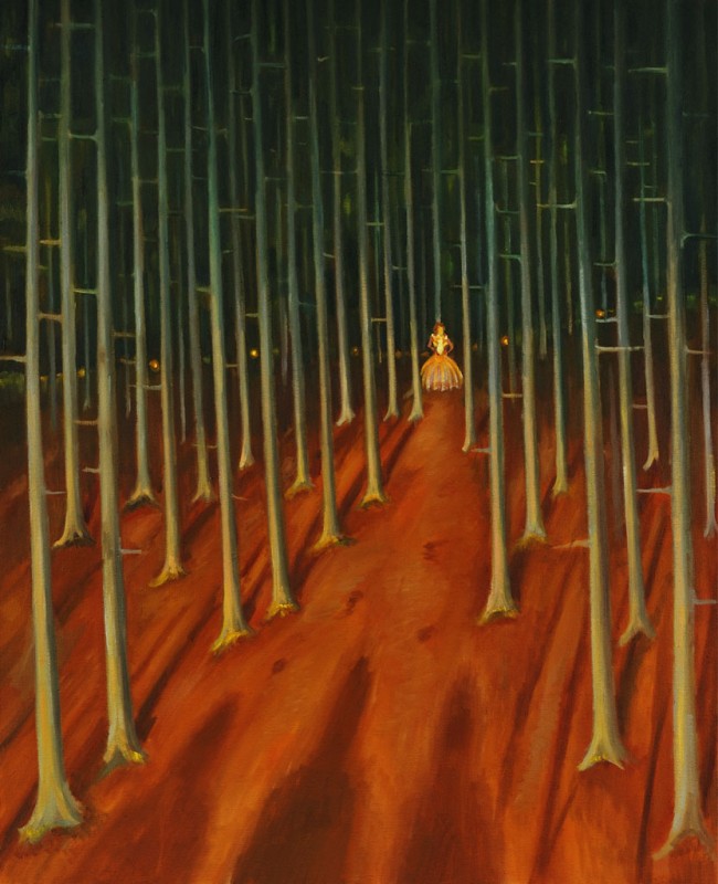 V lese, 2012, 128 x 103 cm, olej na plátně
