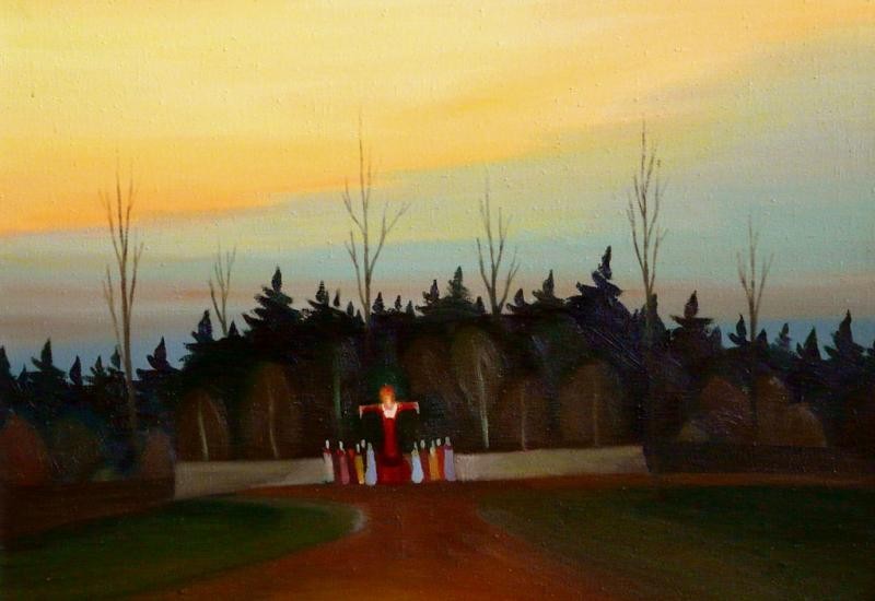 Děti u lesa, 2007, 83 × 115 cm, olej na plátně