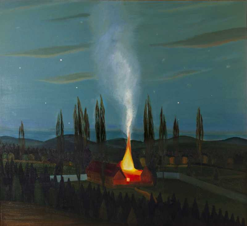 Oheň, 2005, 126 × 137 cm, olej na plátně