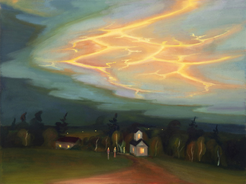 Bouře, 2019, 100 x 140 cm, olej na plátně