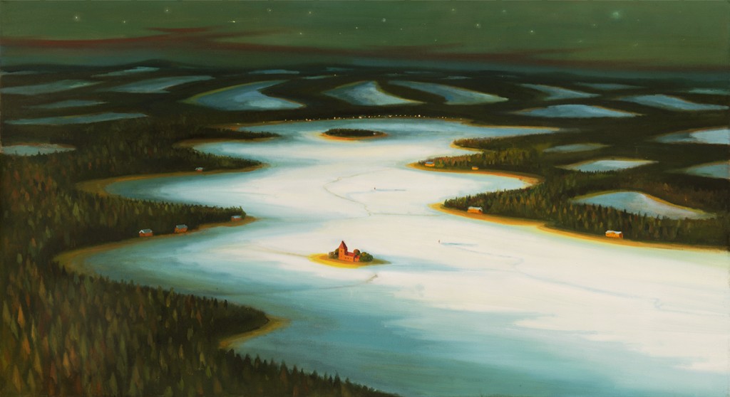 Bílá noc, 2018, 110 x 200 cm, olej na plátně