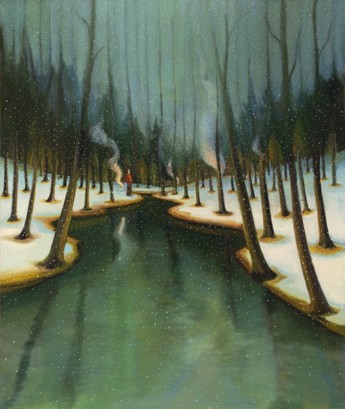 Vykuřování, 2020, 150 x 125 cm, olej na plátně