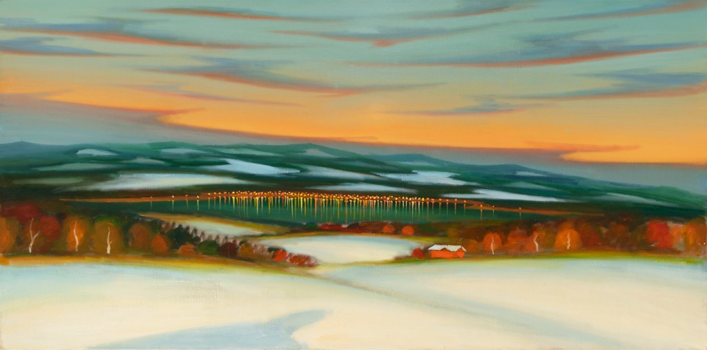 Záření města, 2024, 100 x 200 cm, olej na plátně