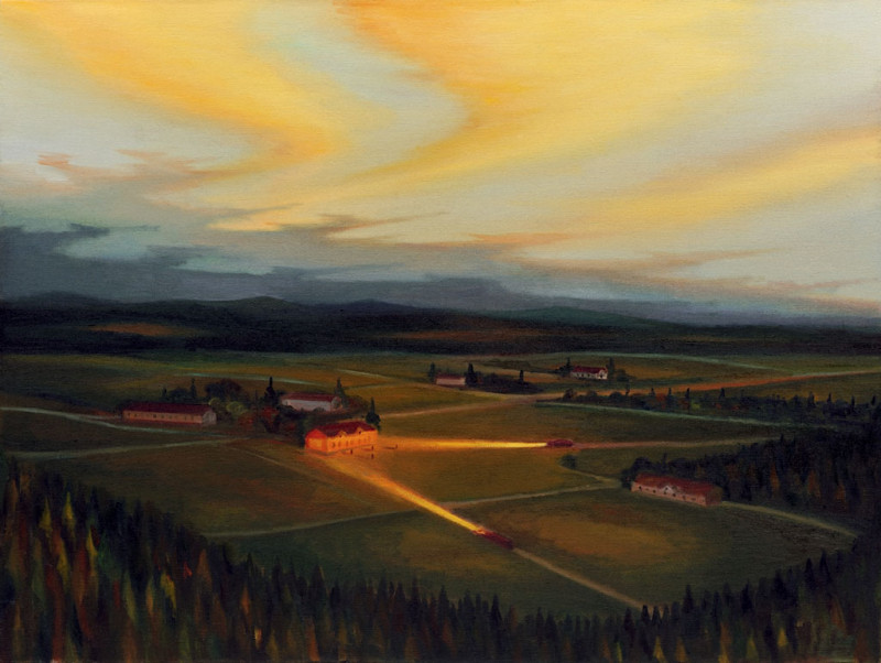 Dlouhá cesta do tmy, 2012, 90 x 120 cm, olej na plátně