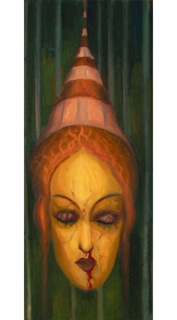 Hlava v lese, 2024, 100 x 40 cm