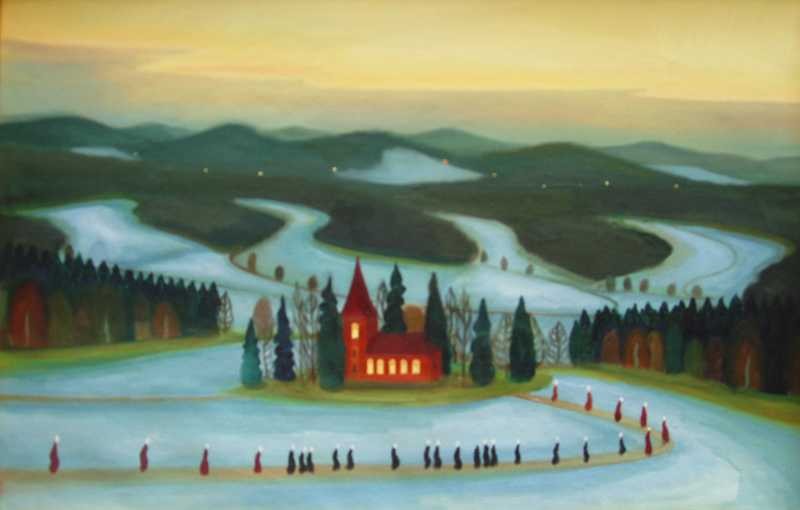 Procesí, 2002, 85 × 116 cm, olej na plátně