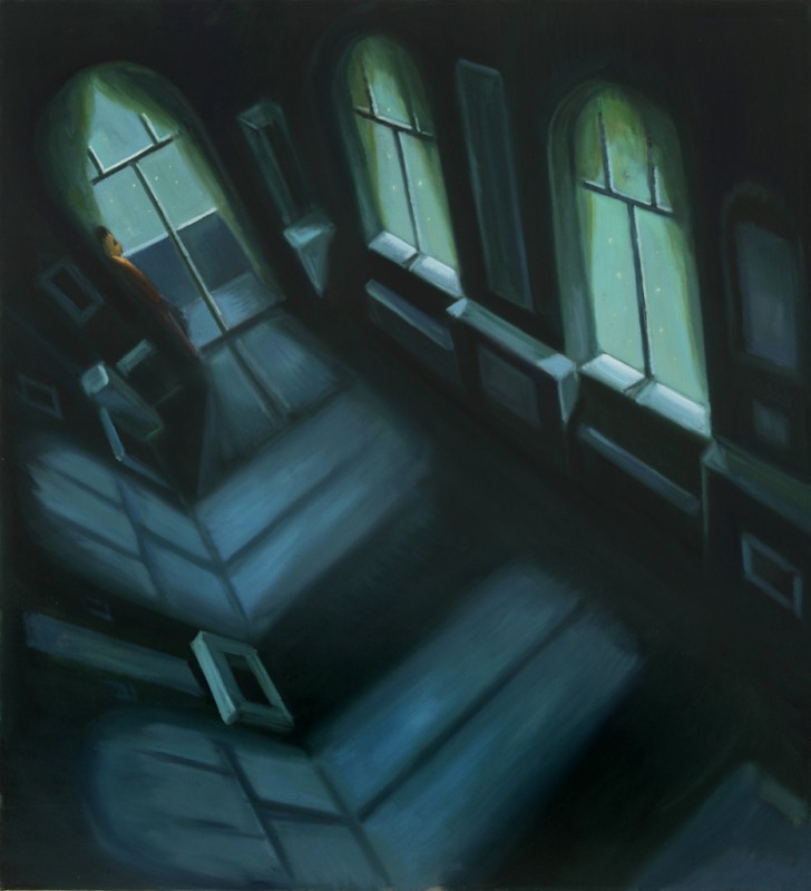 Tichá noc, 2018, 150 x 140 cm, olej na plátně
