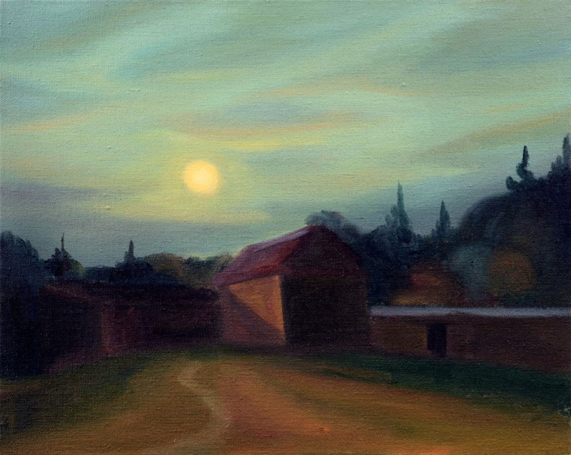 Úplněk, 2013, 40 x 50 cm, olej na plátně