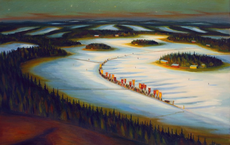 Pouť, 2013, 125 X 200 cm, olej na plátně