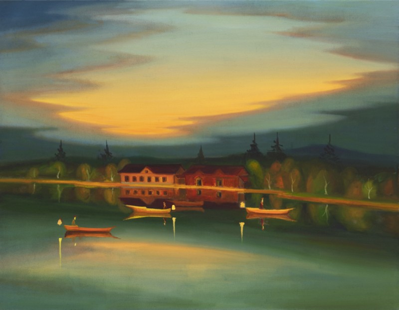 Rybáři, 2021, 115 x 150 cm, olej na plátně