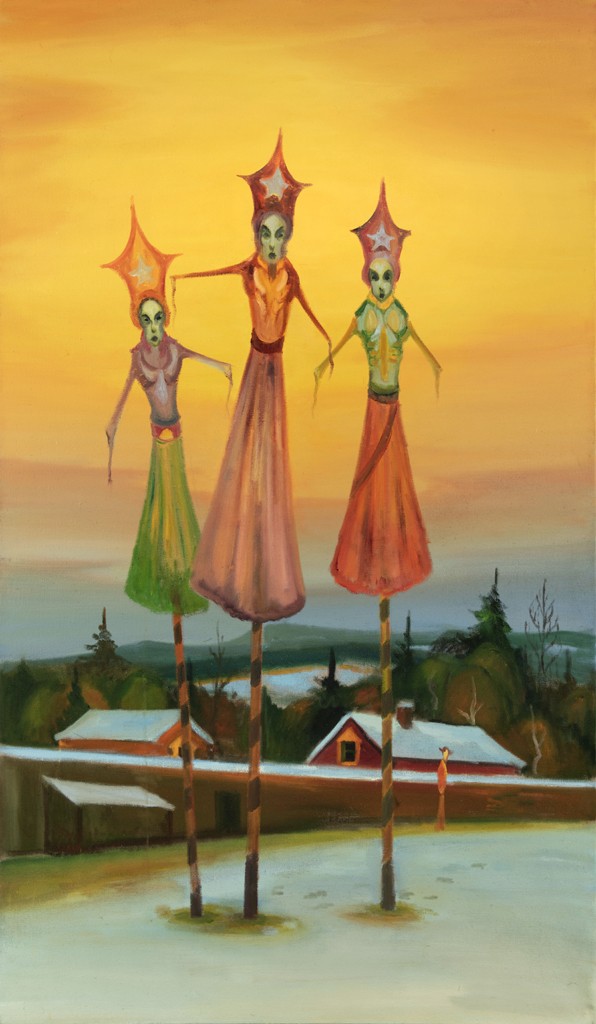 Tři Grácie, 2023, 170 x 100 cm, olej na plátně