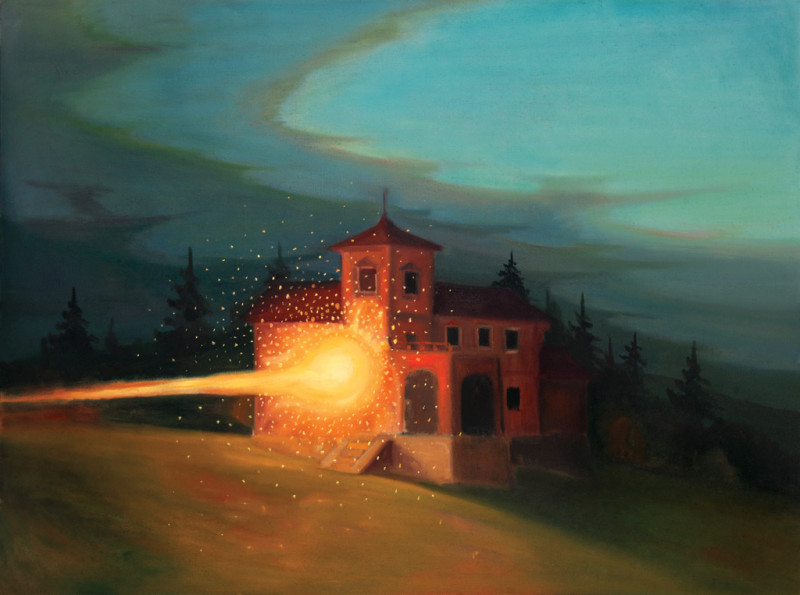 Exploze, 2016, 100 x 135 cm, olej na plátně