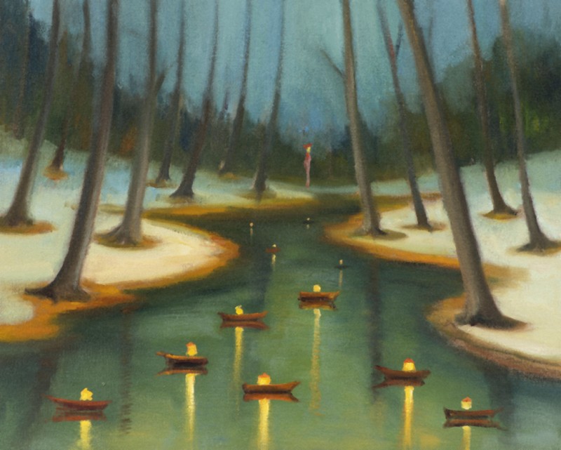 Skořápky, 2023, 40 x 50 cm, olej na plátně