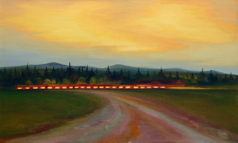 Vlak, 2013, 75 x 125 cm, olej na plátně